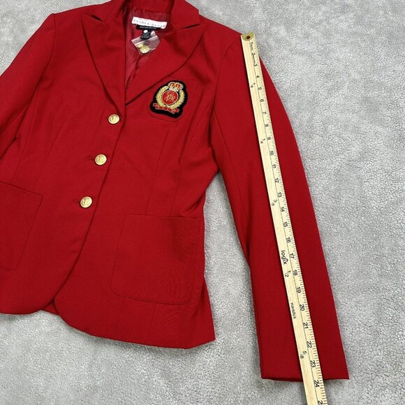Boston Proper Andrea Behar Women's Royal Crest Blazer Jacket Size 6 Red NWOT - Picture 10 of 12